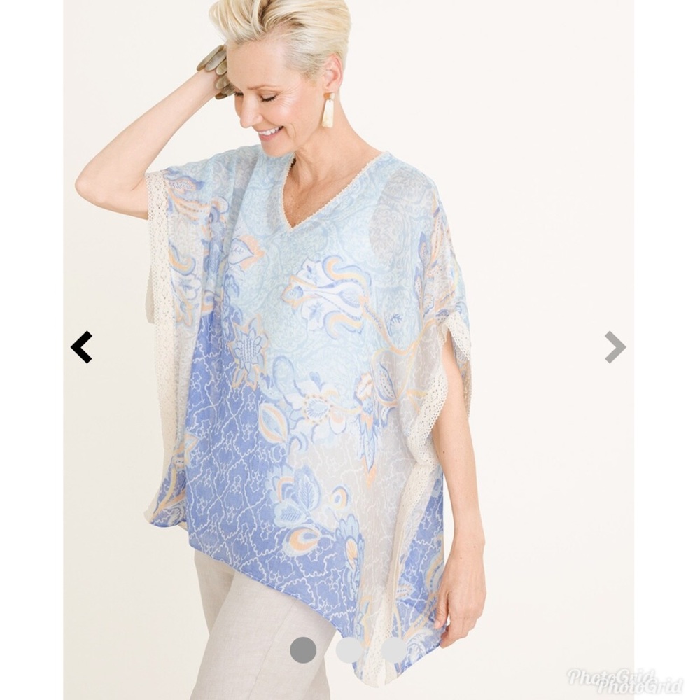 Chico’s linen floral poncho